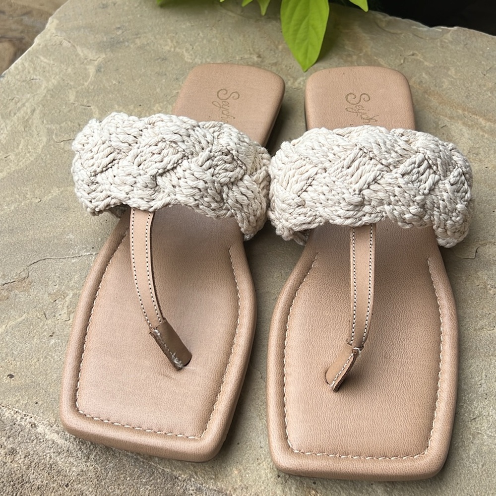 Seychelles Replenish Flat Thong Sandals Macrame